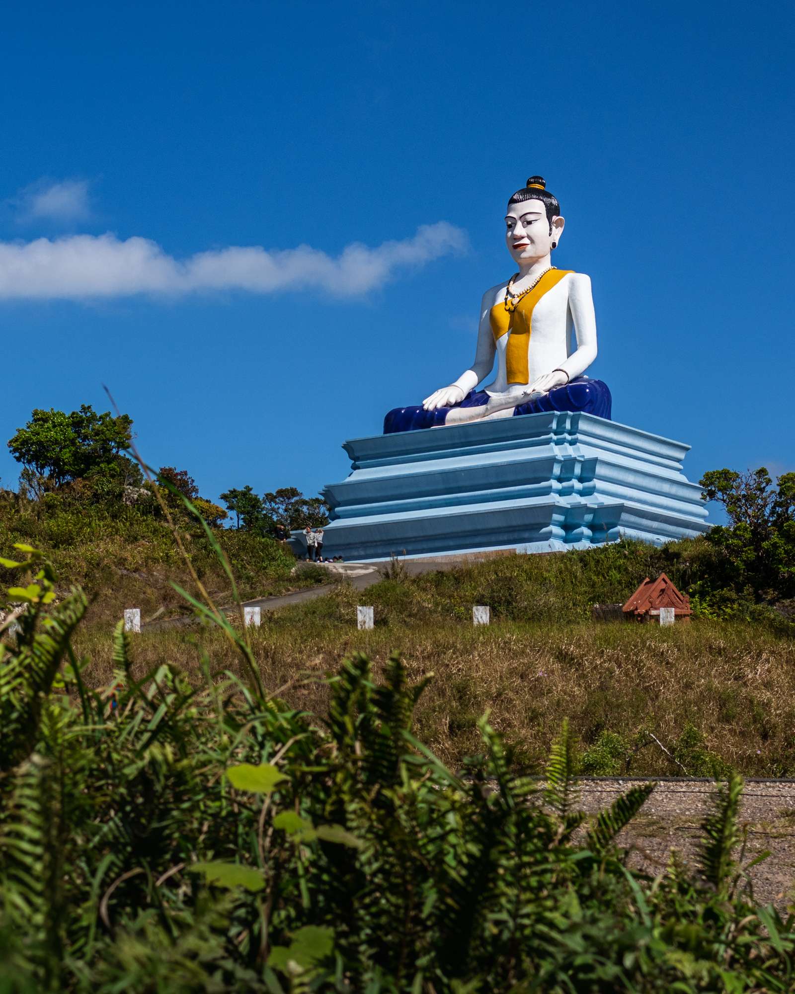 Giant statue of Yeay Mao on Bokor Mountain