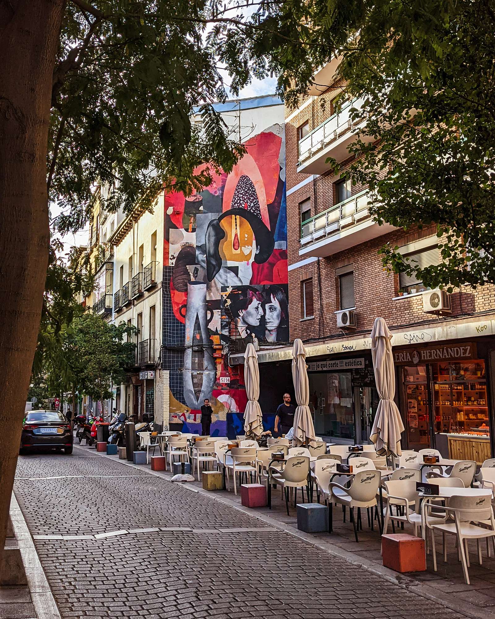 Colorful street mural in Madrid